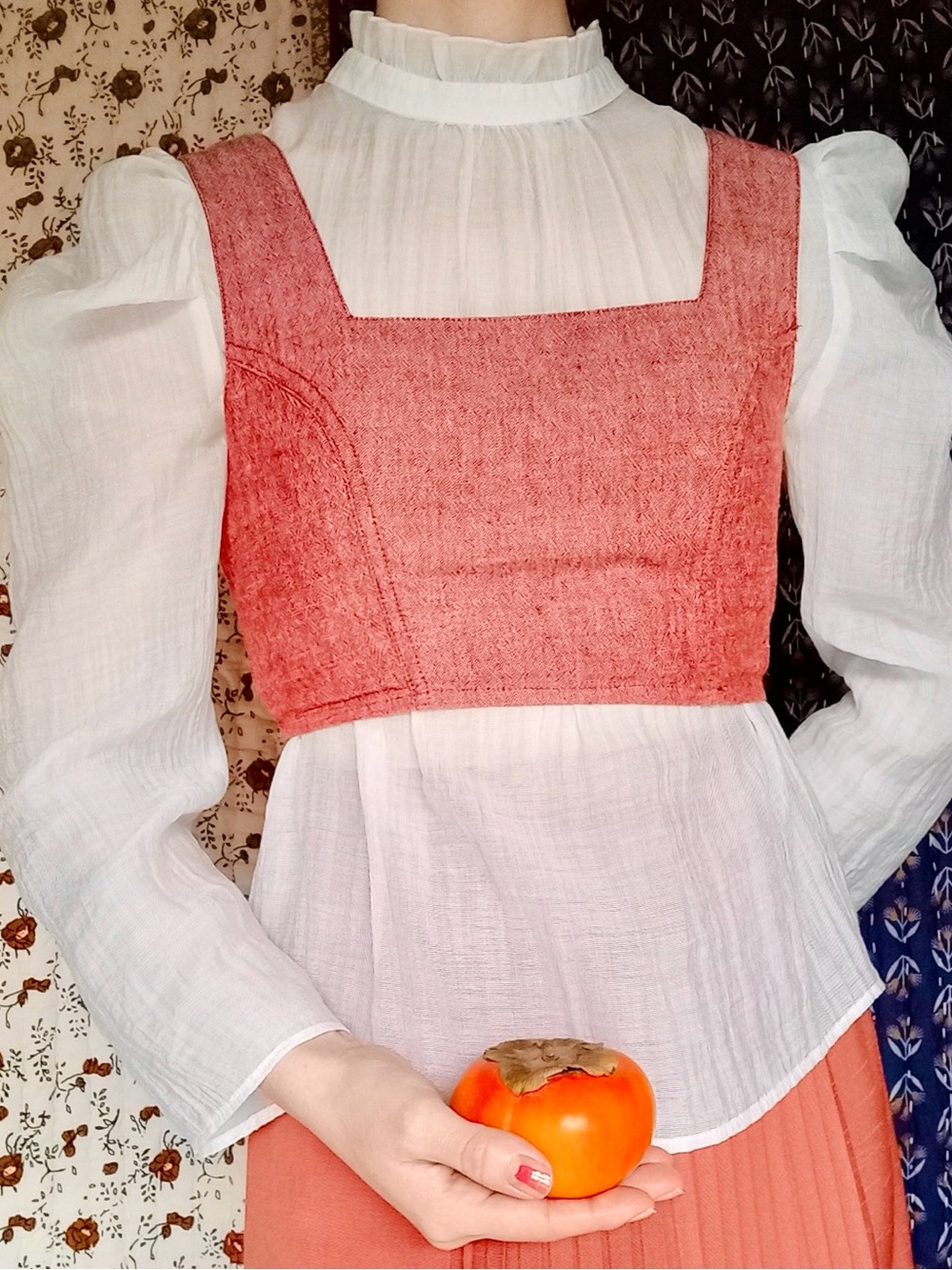 Bundle ❉ Anthro Maeve Puff Sleeve Sheer Blouse, AEO Chambray Corset Crop Top XXS